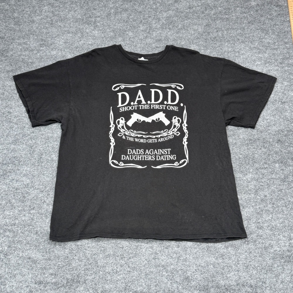Delta D.A.D.D. Dads Against Daughters Dating T-Shirt‎ Mens 2XL Black Graphic Tee